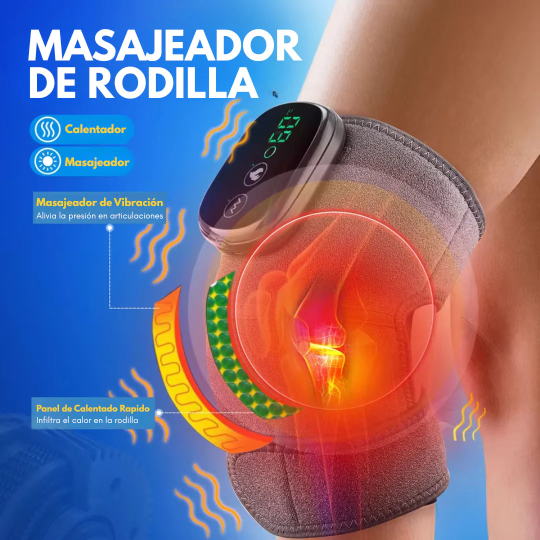 MASAJEADOR DE RODILLA  – Alivio térmico y vibración inteligente para tus articulaciones y músculos
