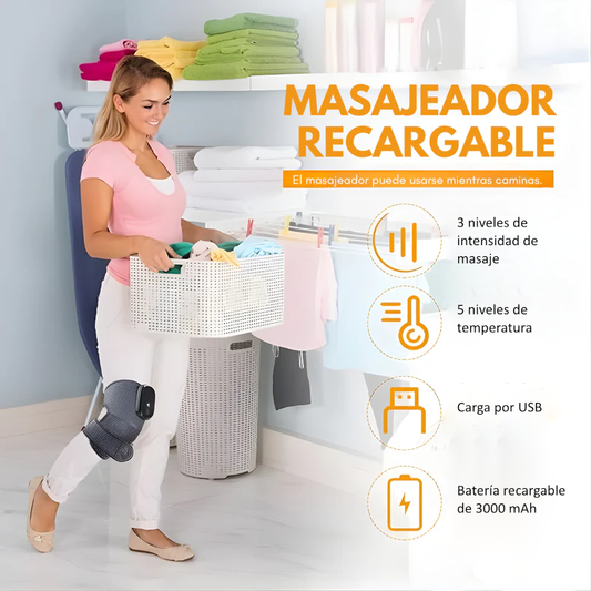 MASAJEADOR DE RODILLA  – Alivio térmico y vibración inteligente para tus articulaciones y músculos