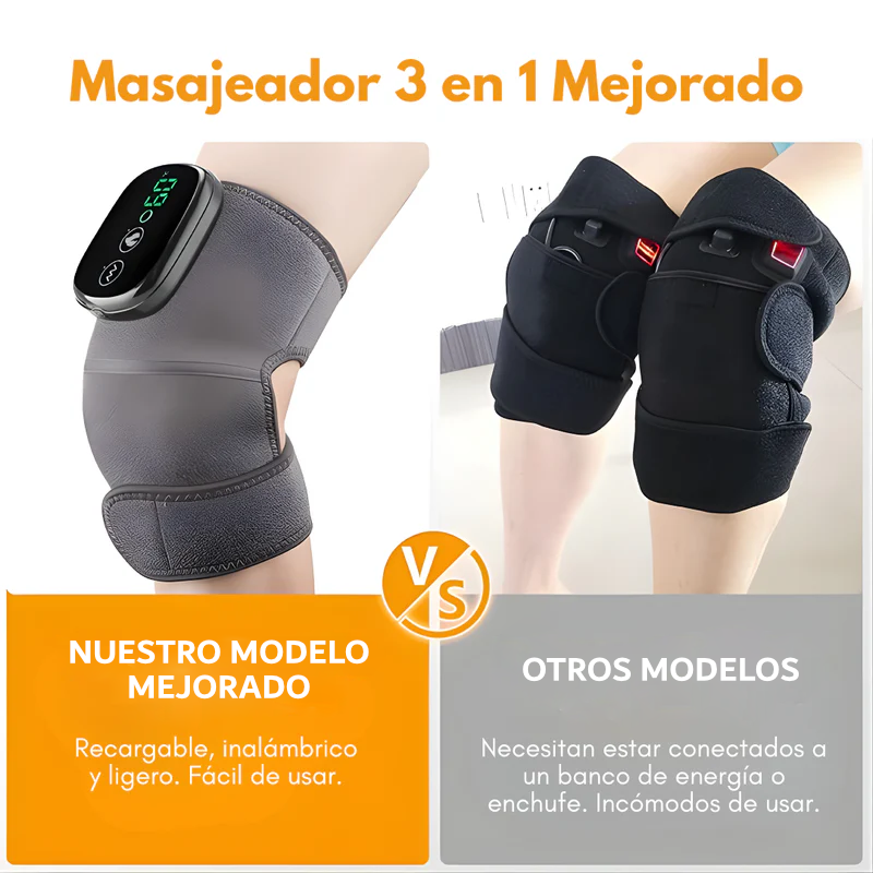 MASAJEADOR DE RODILLA  – Alivio térmico y vibración inteligente para tus articulaciones y músculos
